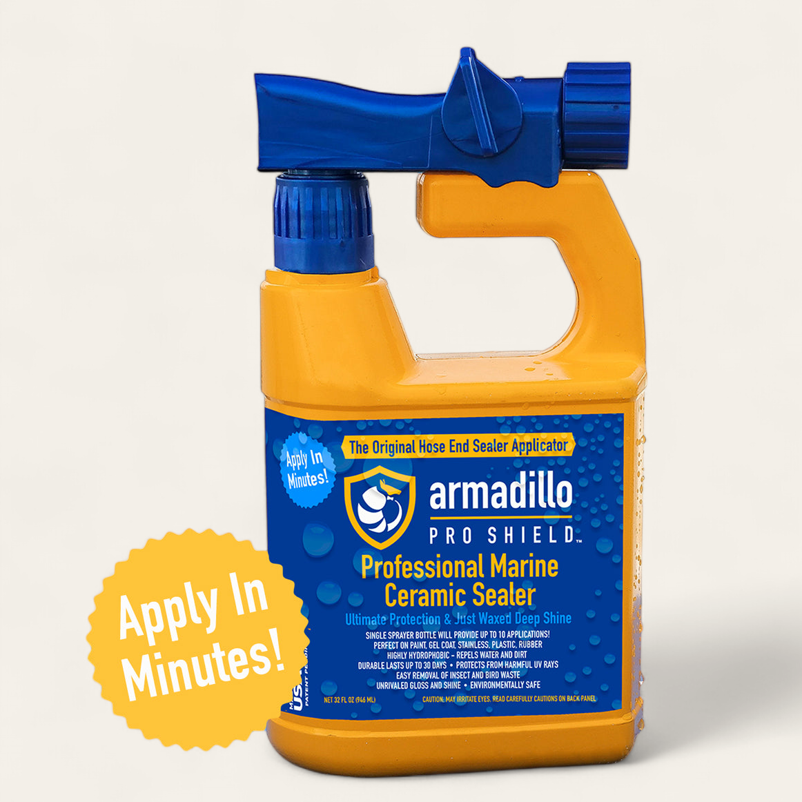 Armadillo Pro Shield Hydrophobic Ceramic Coating Hose-End Sprayer (32oz)